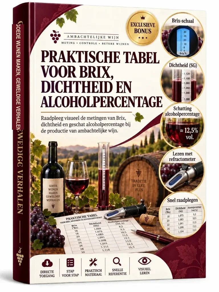 Bonus 02: Praktische Tabel voor Brix, Dichtheid en Alcohol